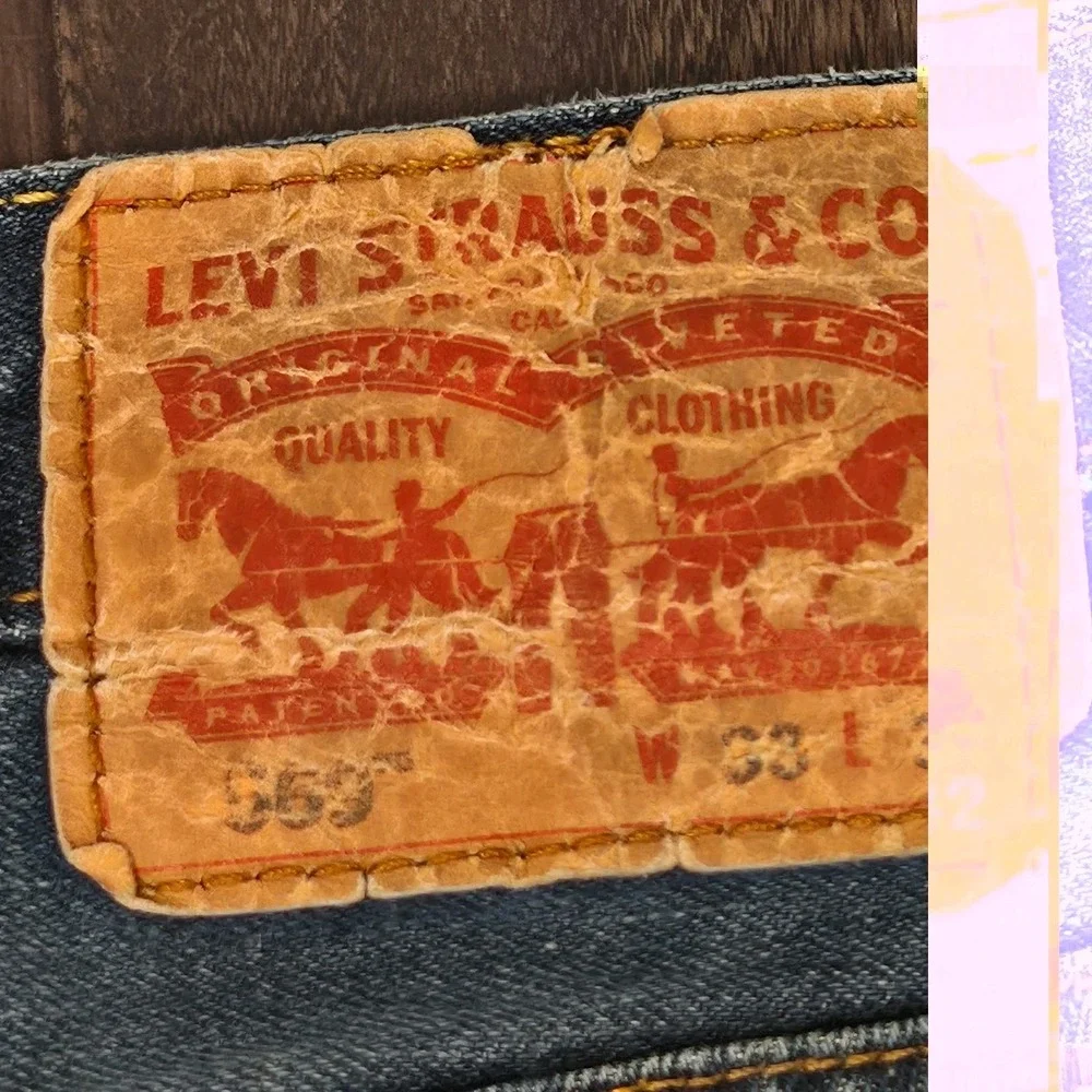 Levis 559 Relaxed Straight Jeans Mens 33x32 Blue Denim Measures 34×32